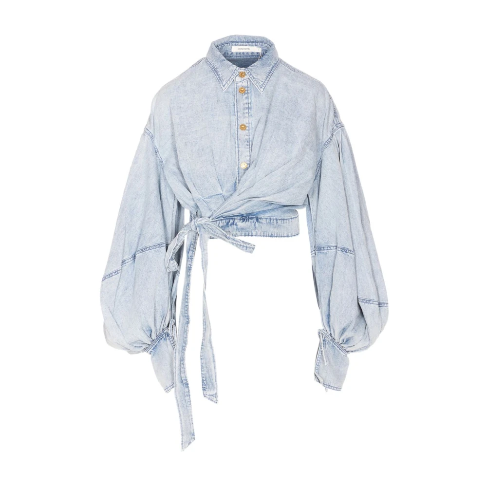 Zimmermann Blue Rebellion Denim Top - Female - Shirts - Xs - Blouses & Shirts