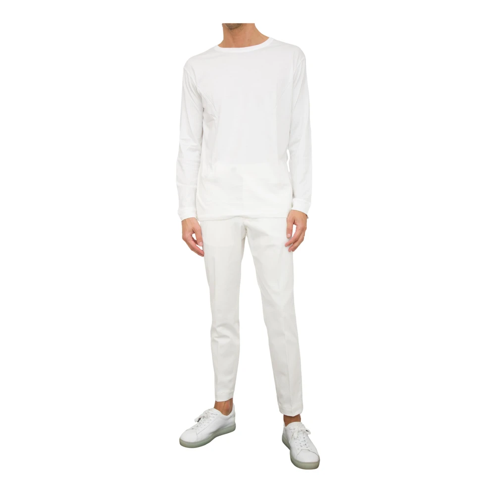 Paolo Pecora Witte Stoffen Broek White Heren