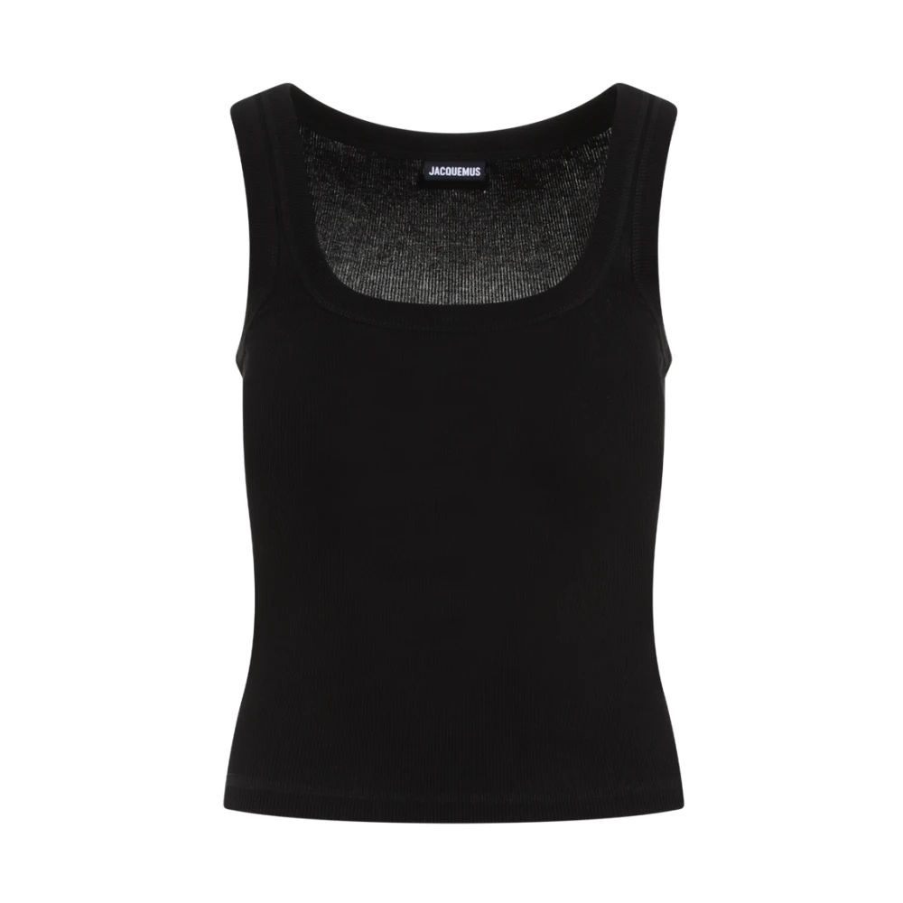 Jacquemus Zwarte Katoenen Aansluitende T-shirt Black Dames