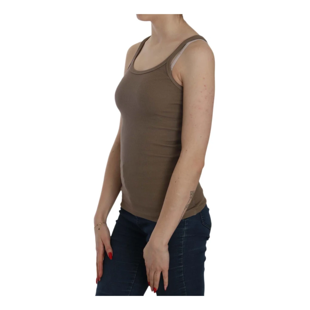 Pink Memories Bruine Mouwloze Spaghetti Strap Top Blouse Brown Dames