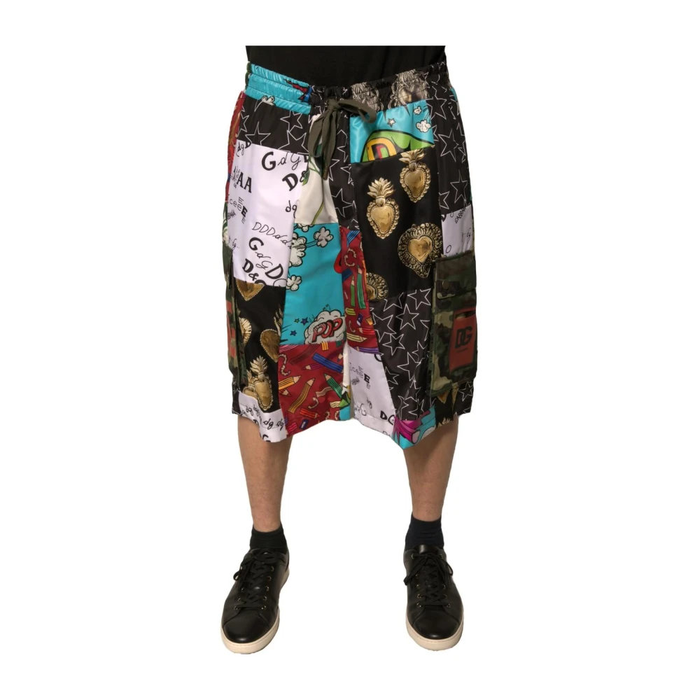 Dolce & Gabbana Uomo Multicolor Shorts Cargo Patchwork E
