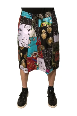 Multifärgad Patchwork Cargo Shorts