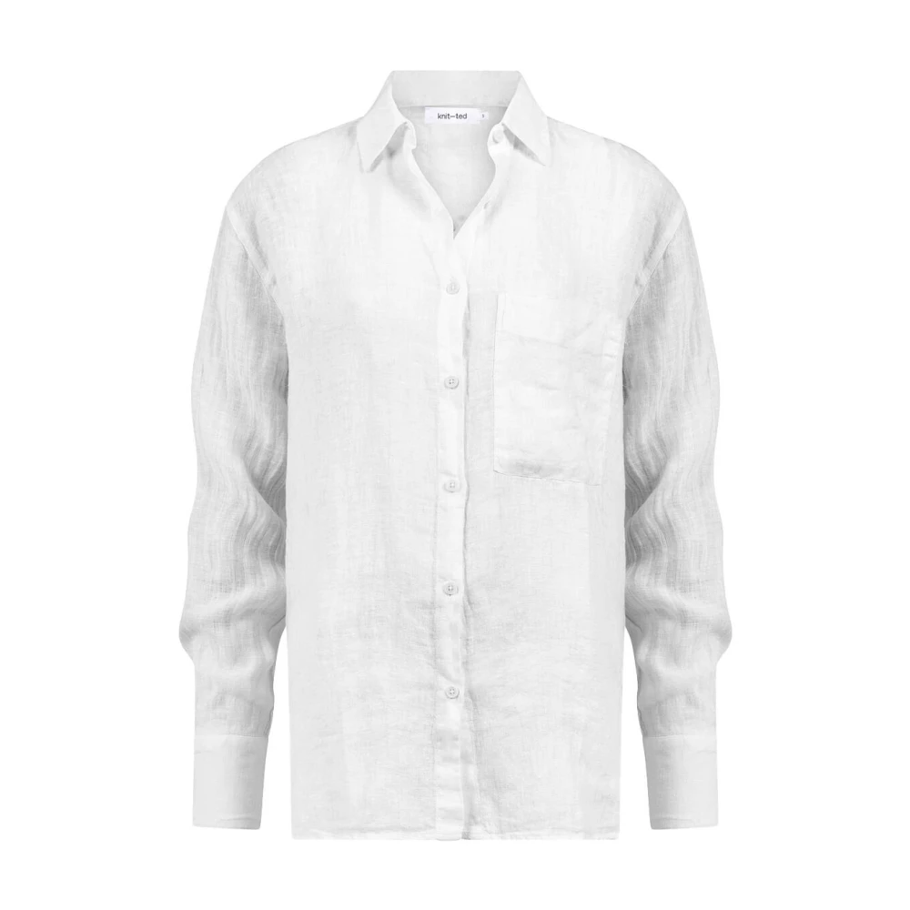 Knit-ted Pepper Lange Mouw Blouse White Dames