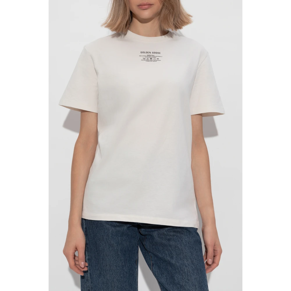Golden Goose T-shirt met print White Dames