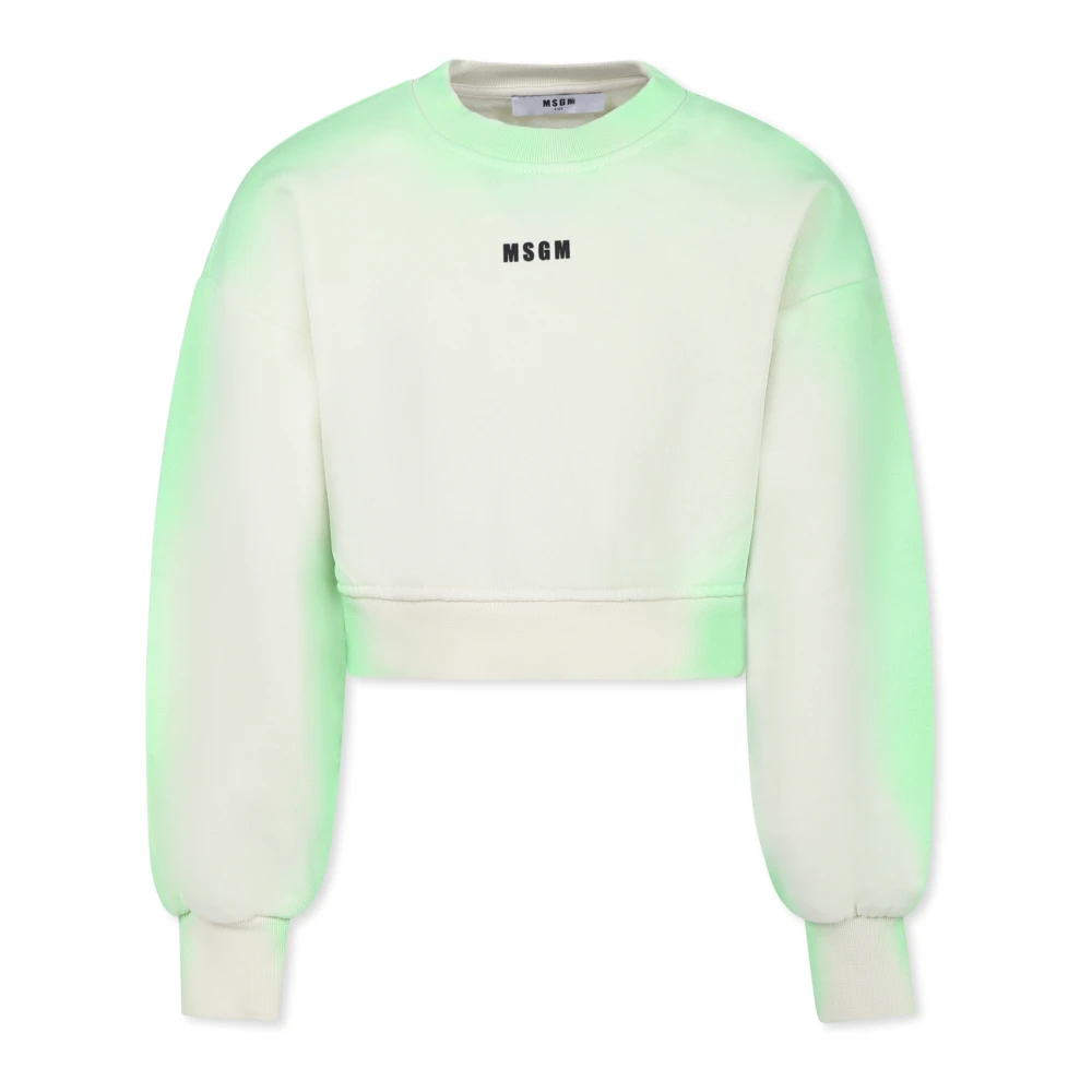 MSGM Rosa Tie-Dye Crop Sweatshirt Green, Unisex