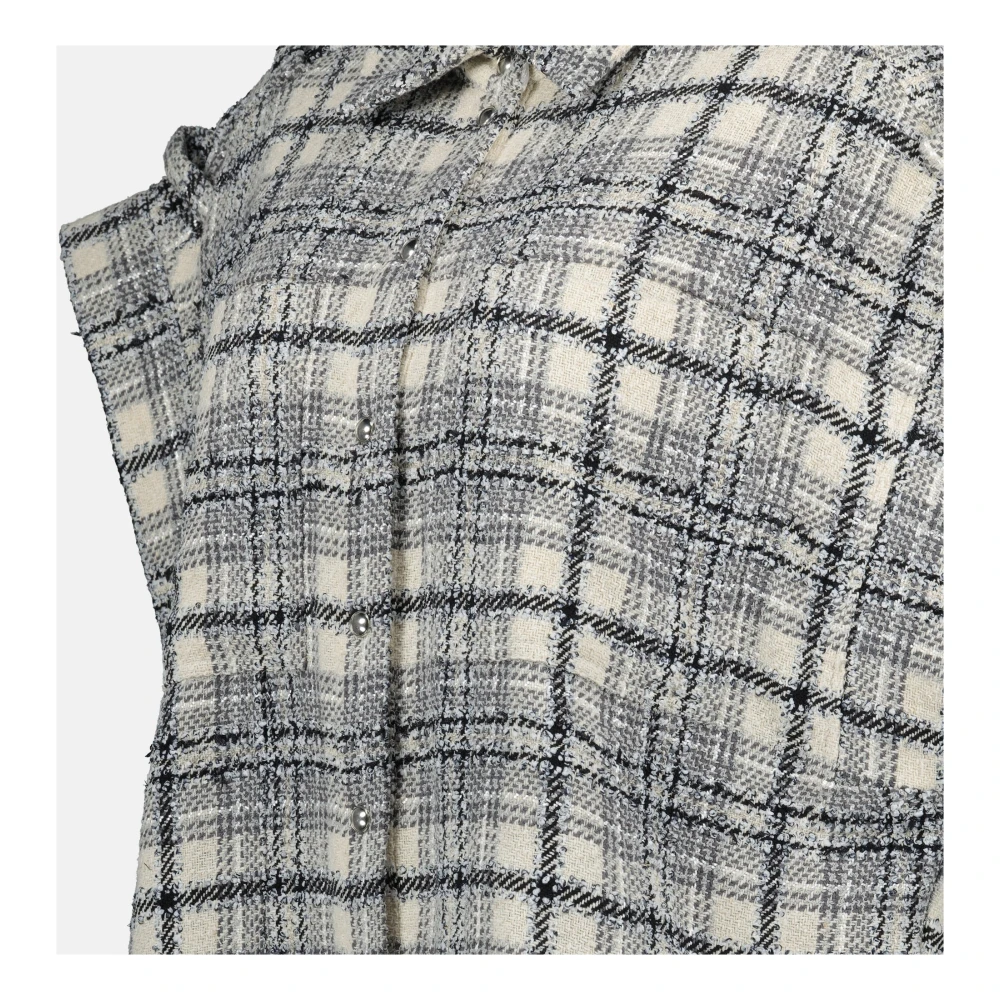 IRO Tweed Geruite Jas Lente-Zomer 2025 Gray Dames