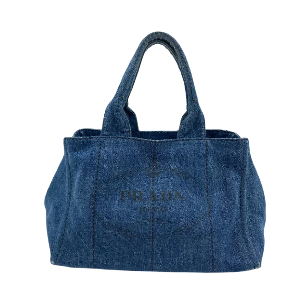 Prada Vintage Pre-owned Canvas prada-bags Blue Dames