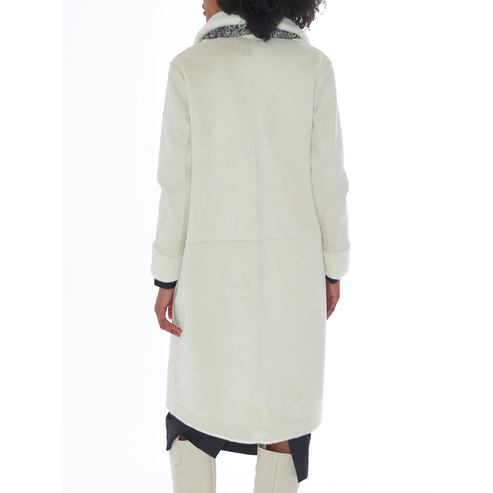 YES ZEE Omkeerbare Lange Jas Ivoor Zwart White Dames