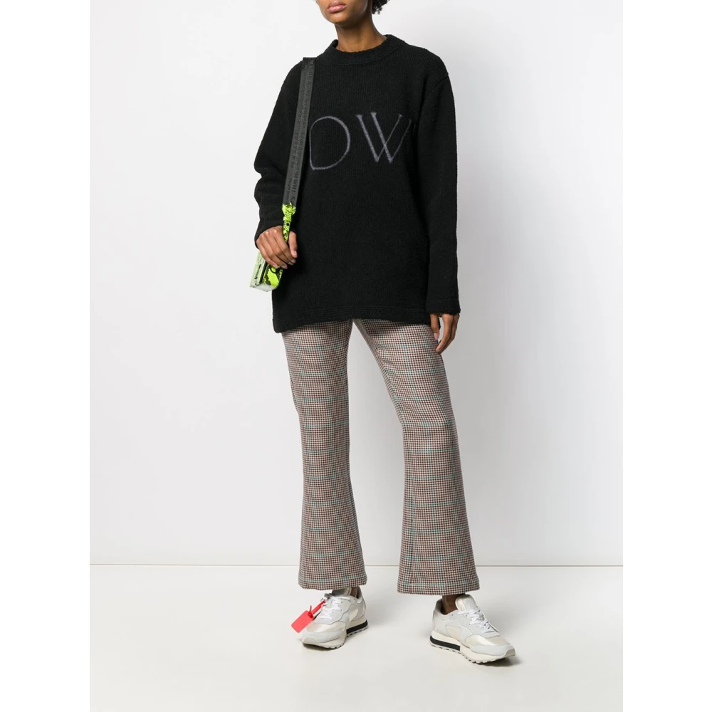 Off White Zwart Wit Oversize Modieuze Shirt Black Dames