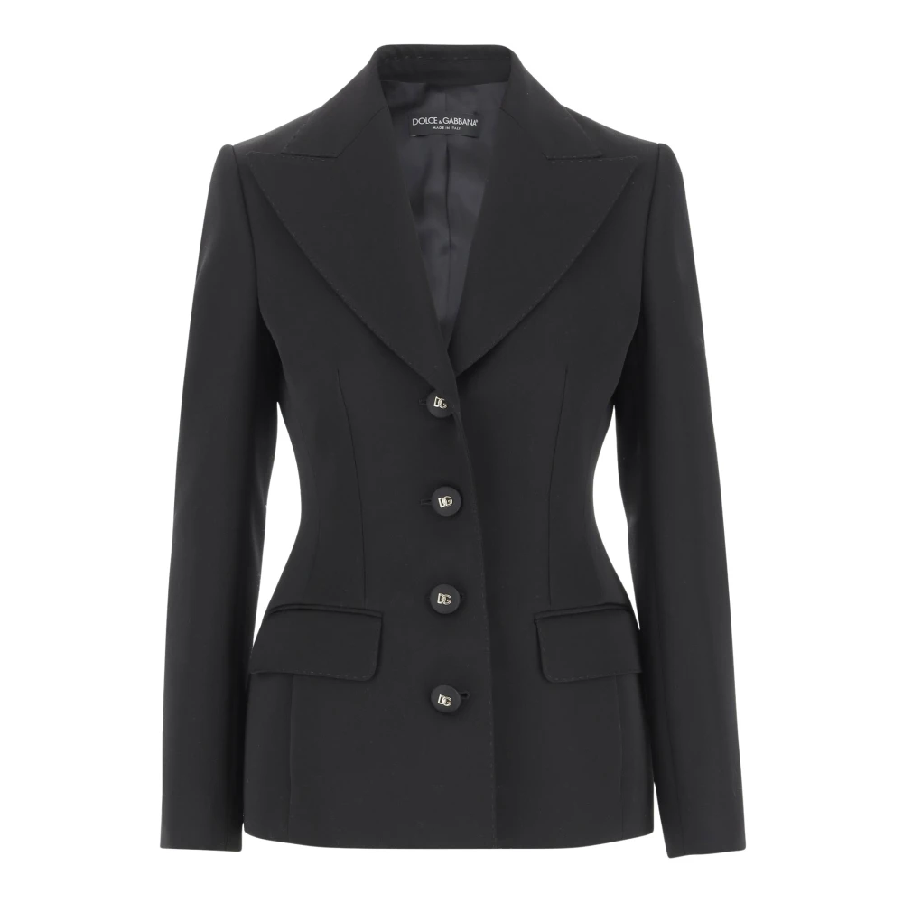 Dolce & Gabbana Zwarte Jas Black Dames