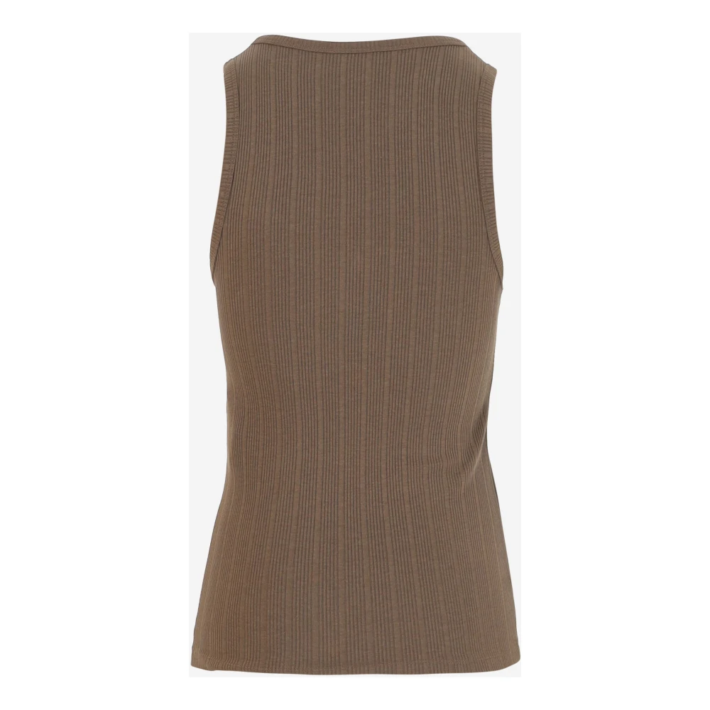 Patou Logo Gebreide Top met Ritssluiting Brown Dames