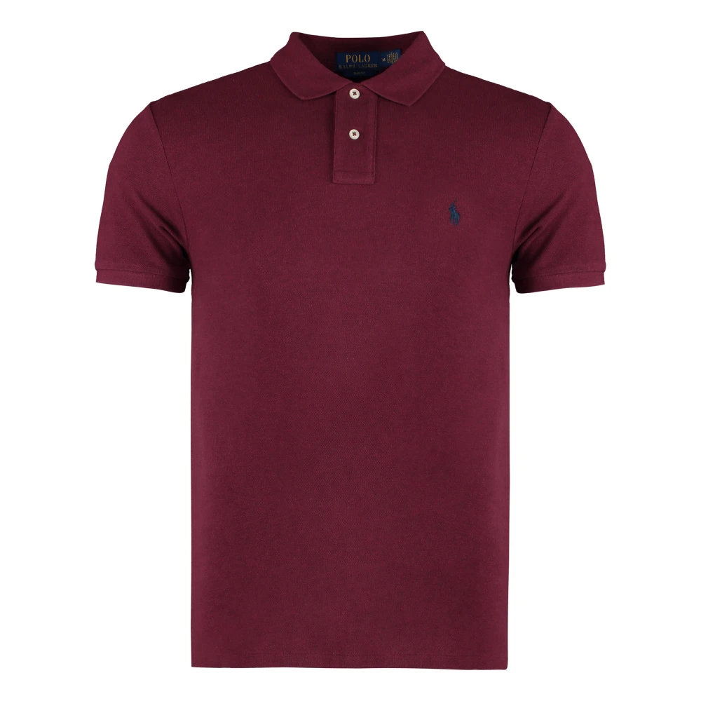 Polo Ralph Lauren Katoen Piqué Polo Shirt Slim Fit Red Heren