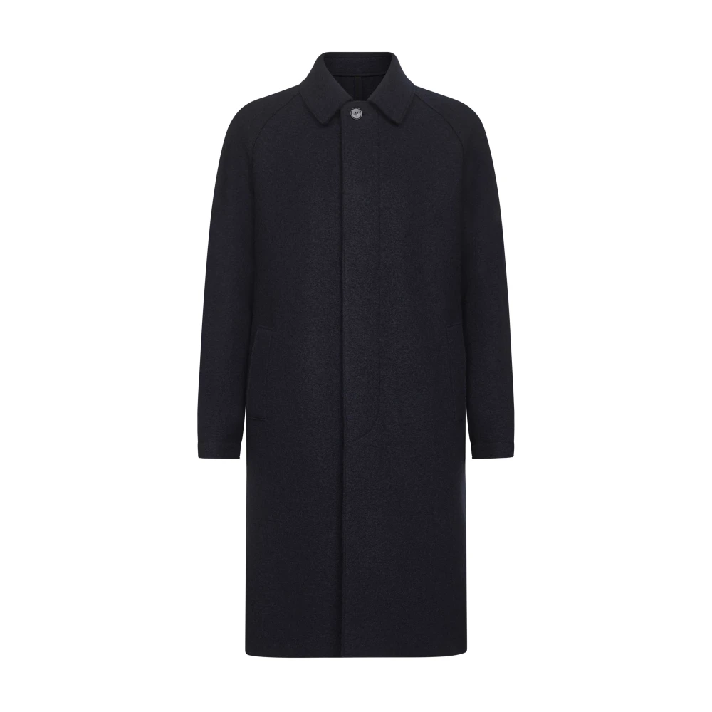 Harris Wharf London Men's Blue Single-Breasted Coats, Xl, Wool Coats For