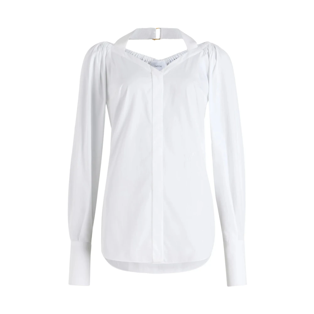 Patou Witte Pofmouw Overhemd met Paneeldetails White Dames