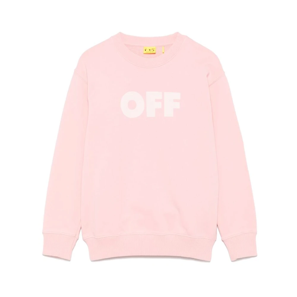 Off White Bubblegum Pink Sweatshirt med Logo Print Pink, Flicka