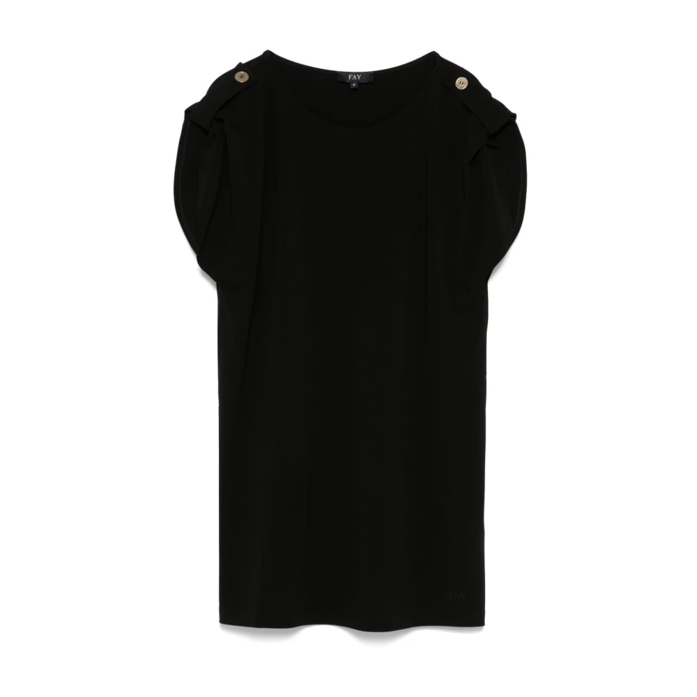 Fay - Tops > T-Shirts - Black - Fay - Modalova
