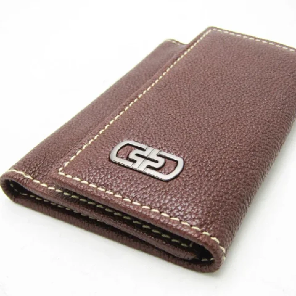 Bvlgari Vintage Pre-owned Leather key-holders Brown Dames