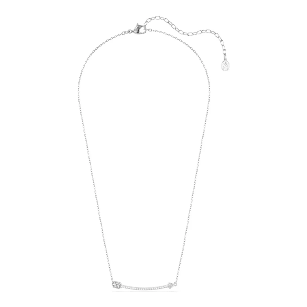 Swarovski Rhodium Plated Idyllia White Crystal Arrow Necklace - 45cm - Image 5