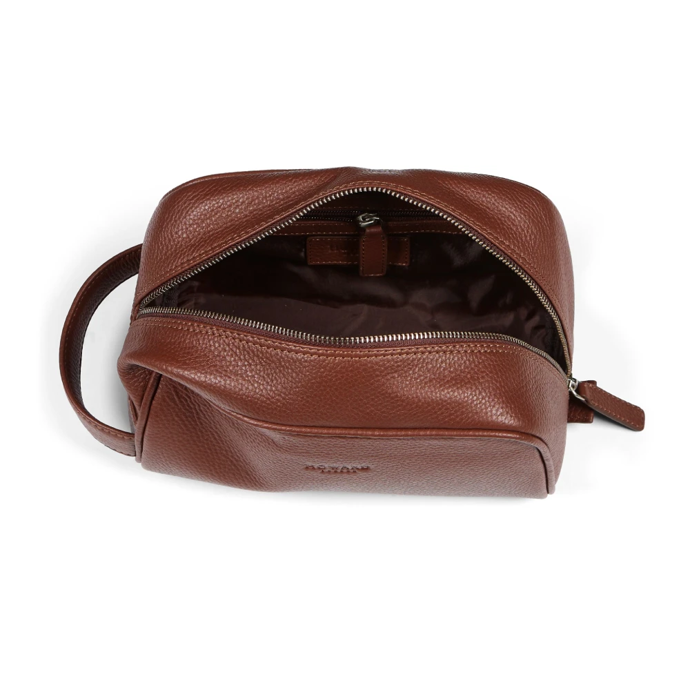 Howard London Bruin lederen heren toilettas organizer Brown Heren