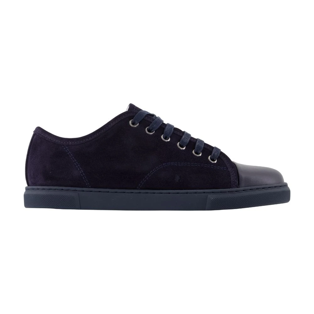 Lanvin Zwarte Leren Sneakers Bovenste Veters Dames Schoenen