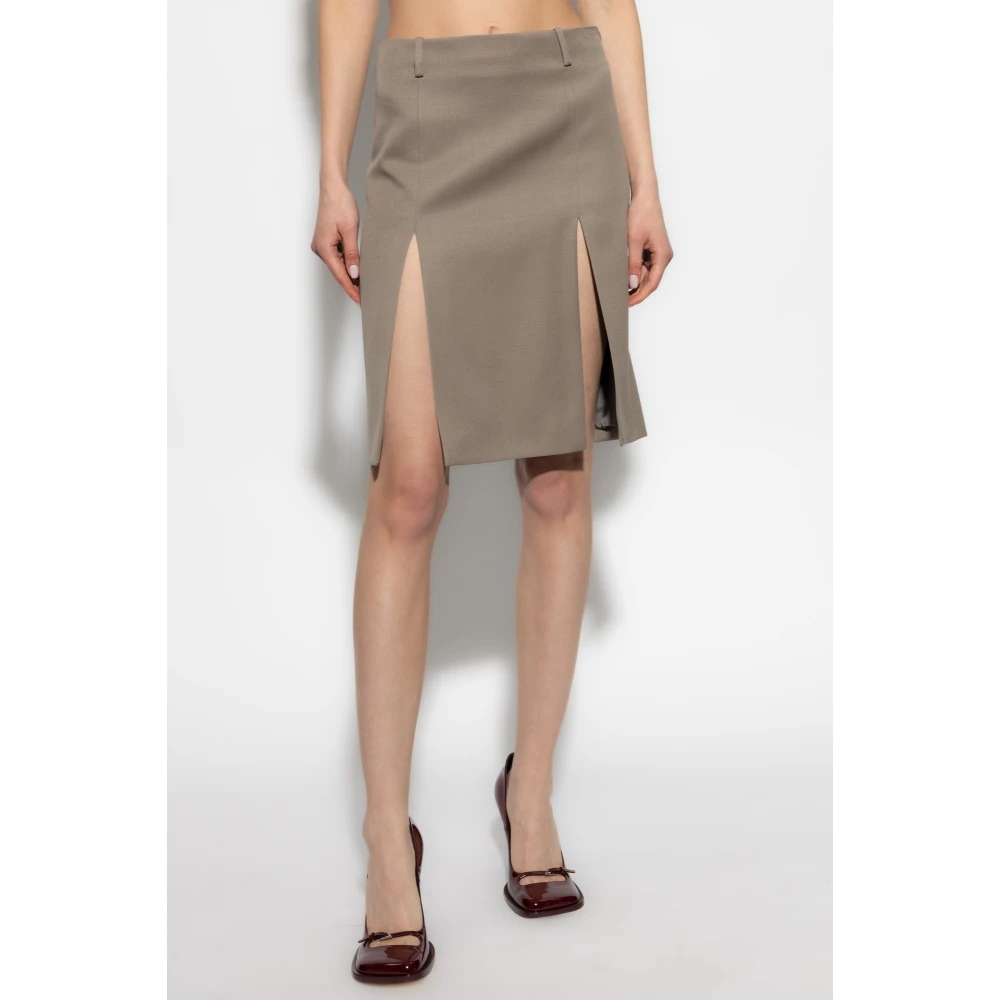 The Attico Wollen rok Gray Dames