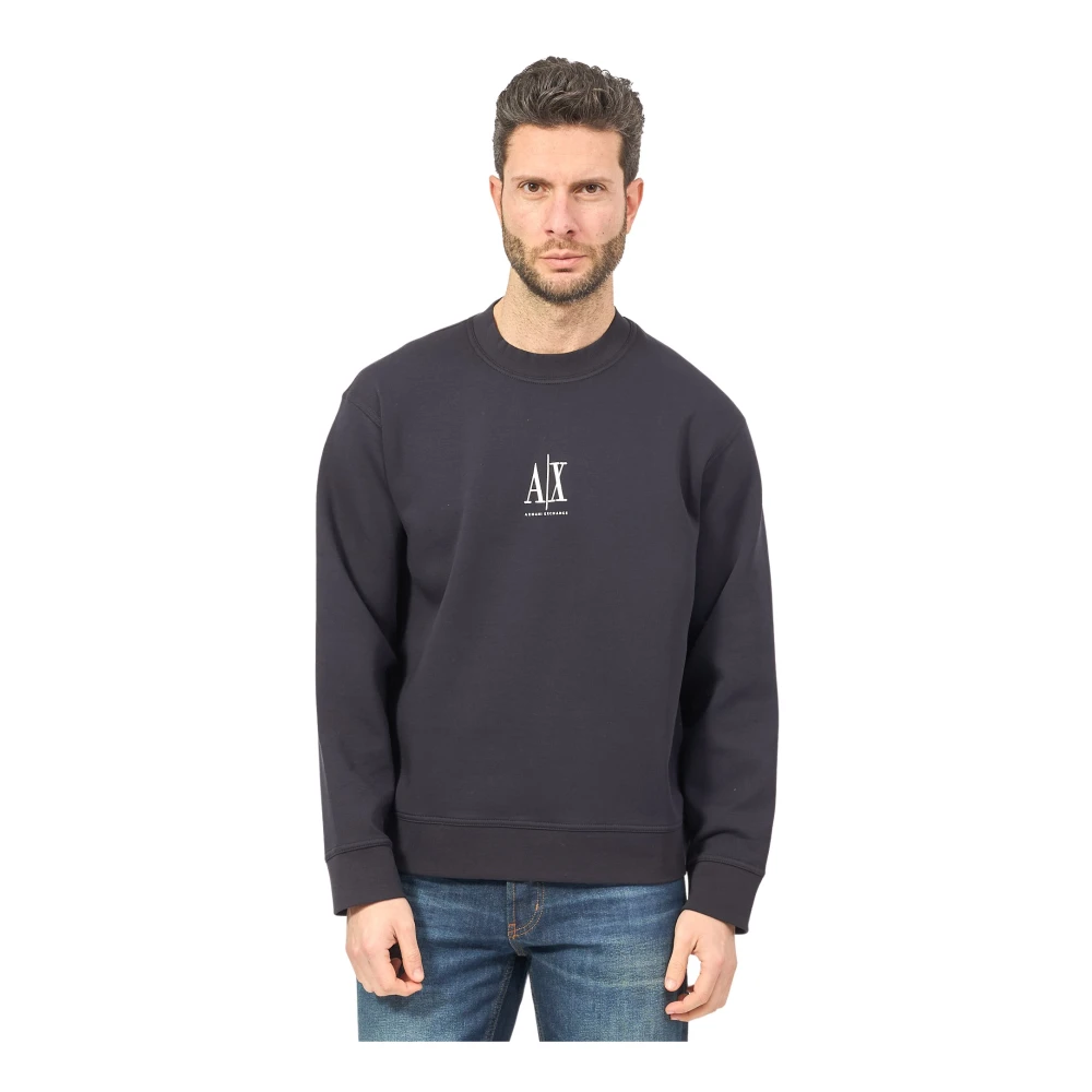 Armani Exchange Crewneck Sweater Blue Heren