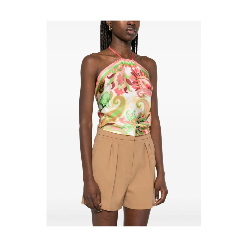 ETRO Roze Halternek Sjaal met Logoprint Multicolor Dames