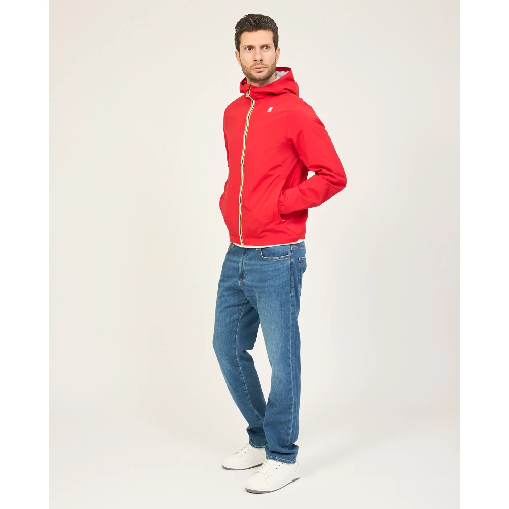 K-way Rode Jack Slim Fit Nylon Jas Red Heren