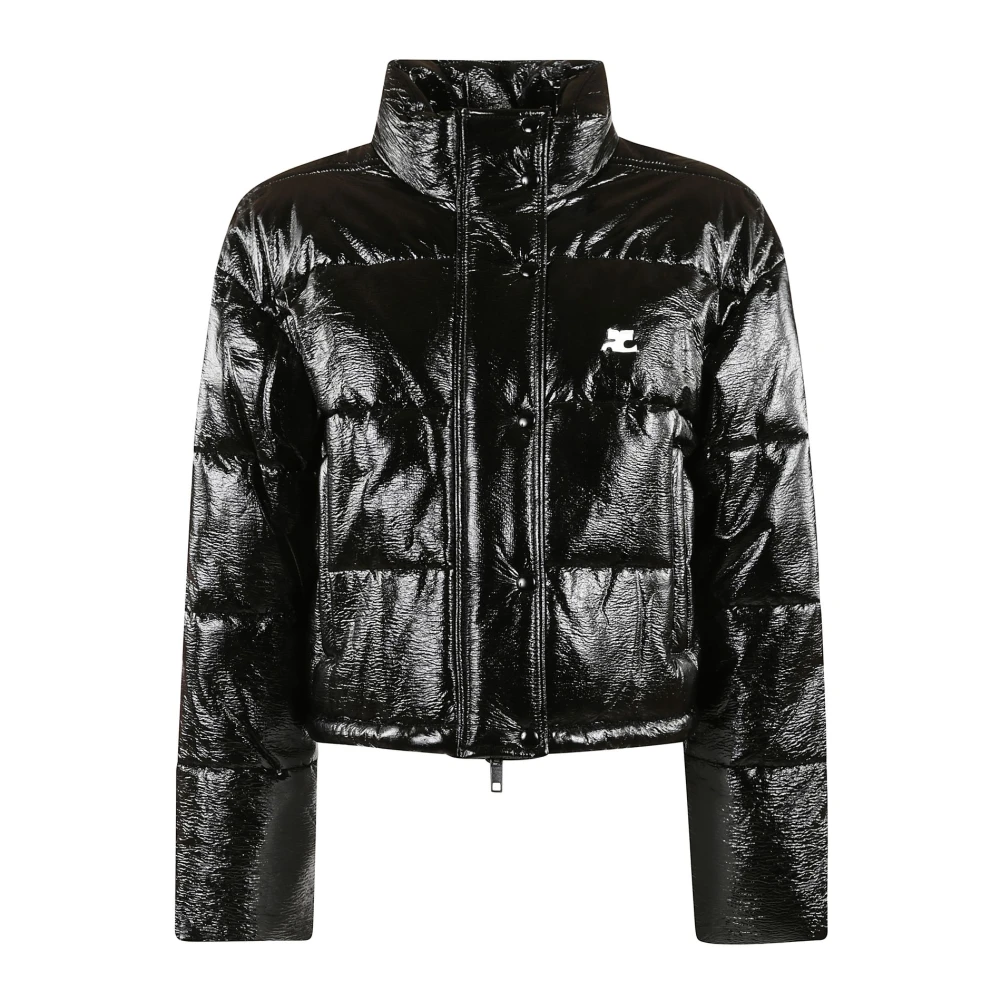 Courrèges Vinyl Puffer Jas Black Dames