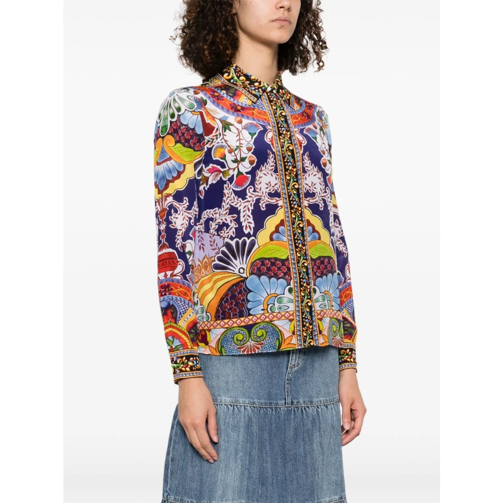 alice + olivia Bloemenprint knoopshirt Multicolor Dames