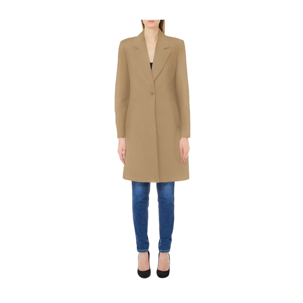 Liu Jo Tijdloze Beige Basisjas Brown Dames