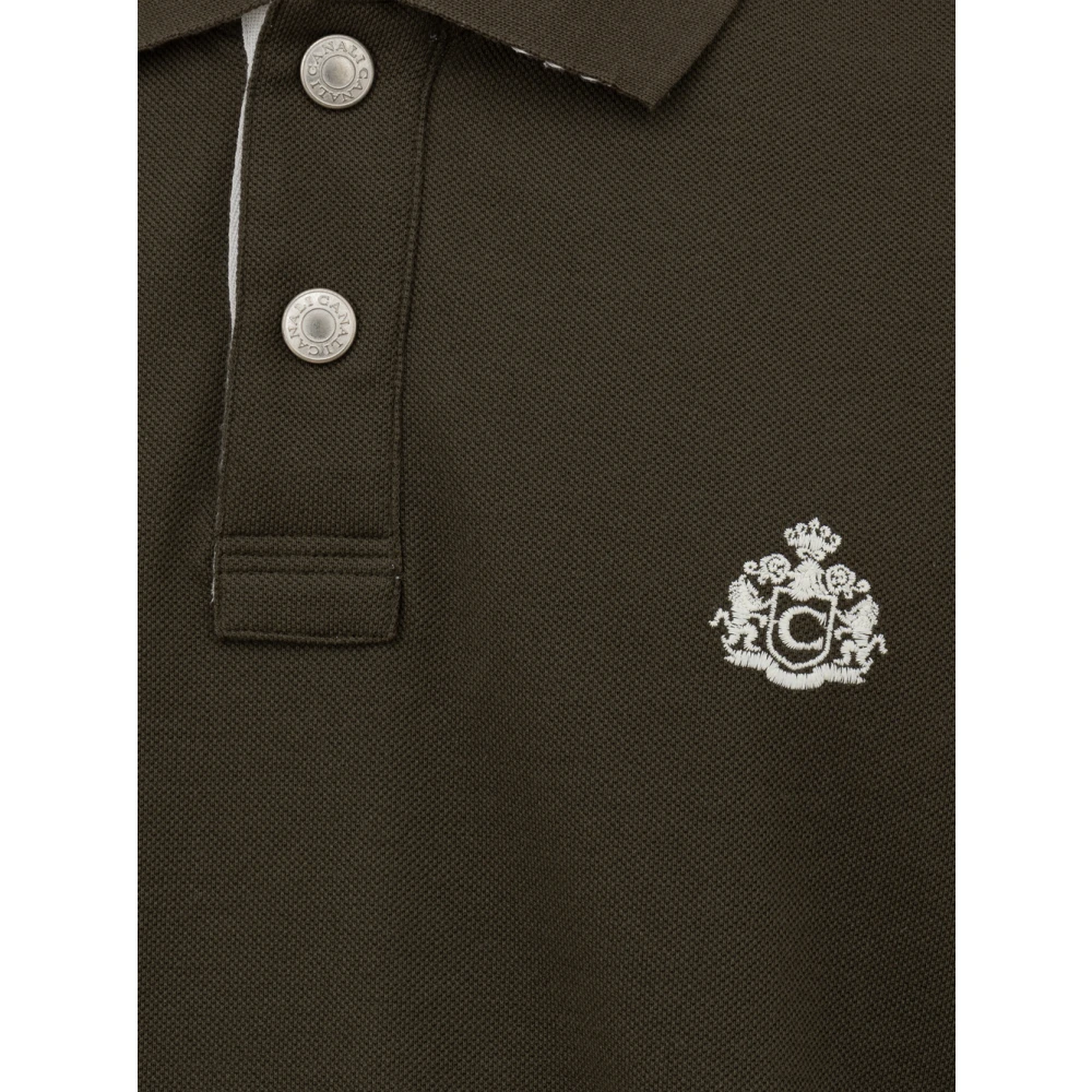 Canali Groene polo met korte mouwen Green Heren