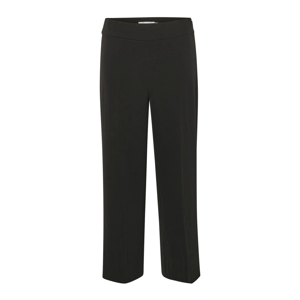 Inwear Black Wide Trousers, Female, 2XL, Stylish Culotte Trousers
