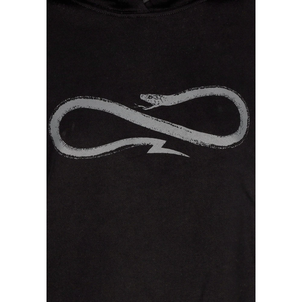 Propaganda Zwarte Cropped Hoodie met Ribbels Black Dames