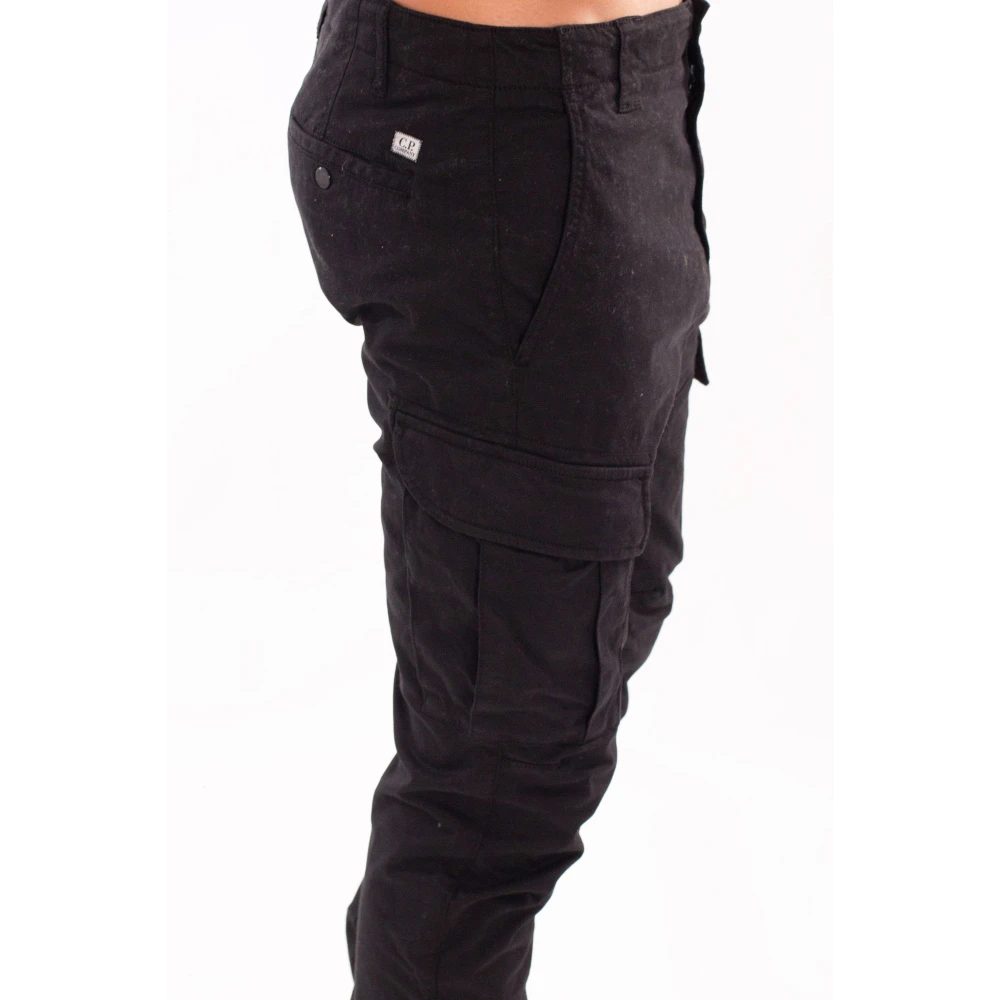 C.P. Company Dubbele Cargo Broek in Stretch Sateen Black Heren