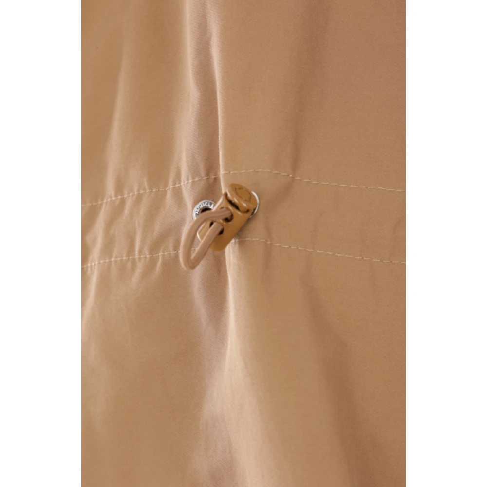 Moncler Beige Katoenen Jas met Logopatch Beige Dames