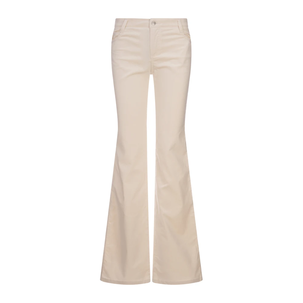 Ermanno Scervino Witte Corduroy Flare Broek Beige Dames