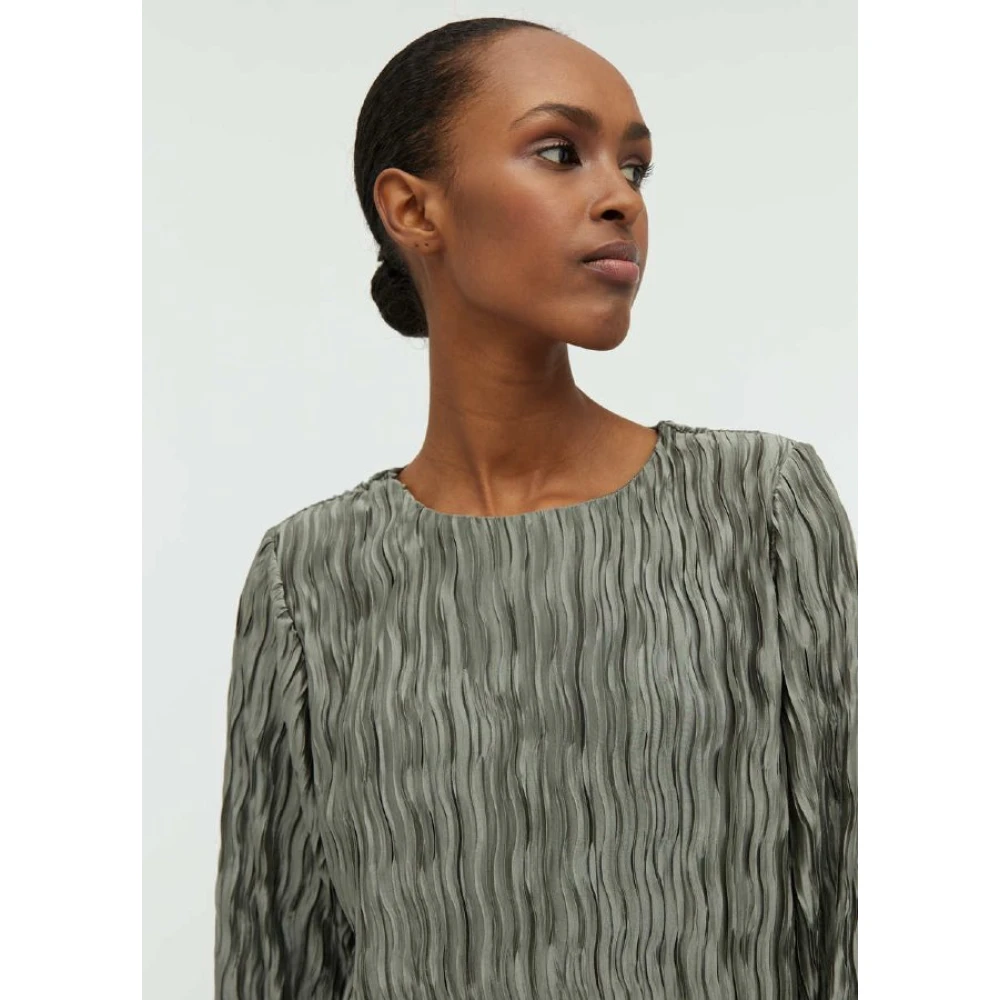 MbyM Groene gestructureerde blouse Azuria Green Dames