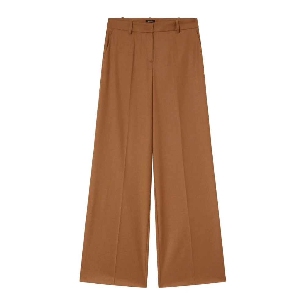 Pinko Women's Brown Wool Blend Slim Fit Trousers - Wide Trousers - M - Trousers