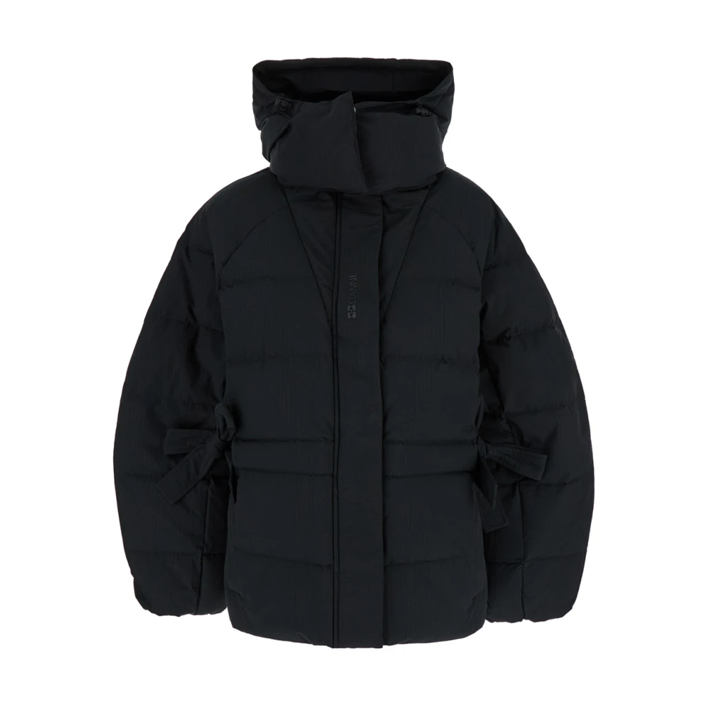 Ganni Svart Oversized Pufferjacka Black, Dam