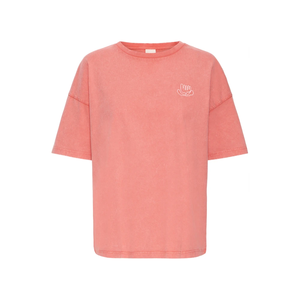 Ichi Grafische Print Top & T-Shirt Red Dames