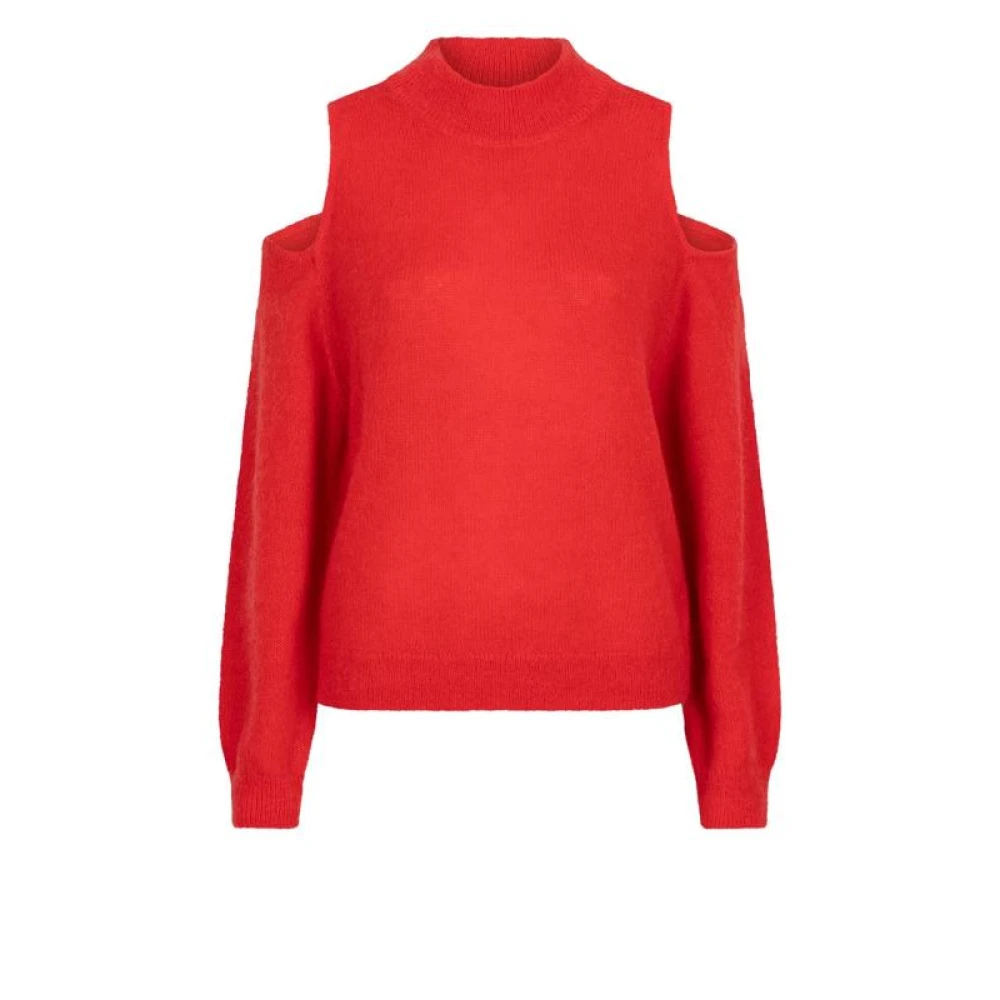 Dante 6 Elegante Open Schouder Trui Red Dames