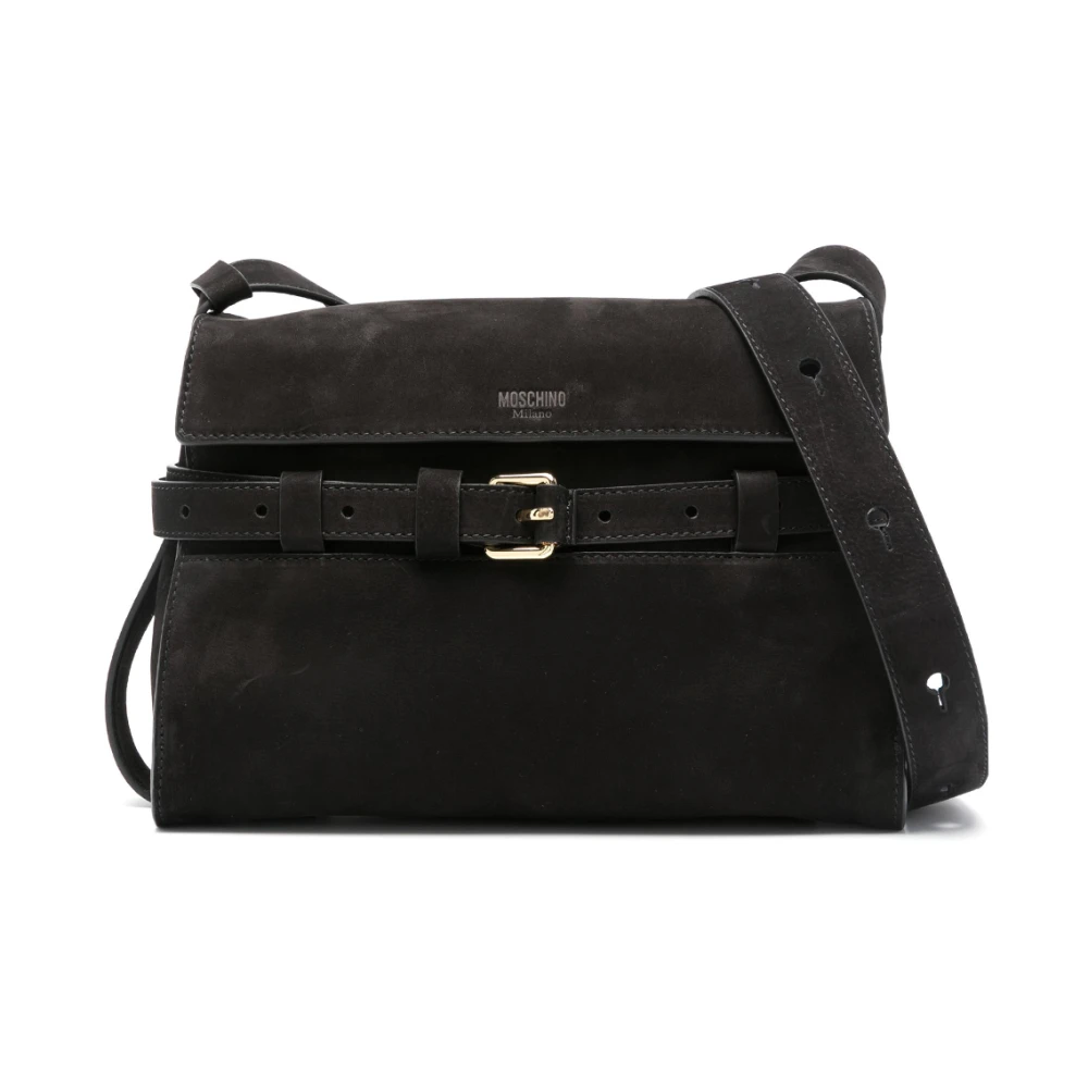 Moschino Bruine Suède Schoudertas met Riem Brown Dames