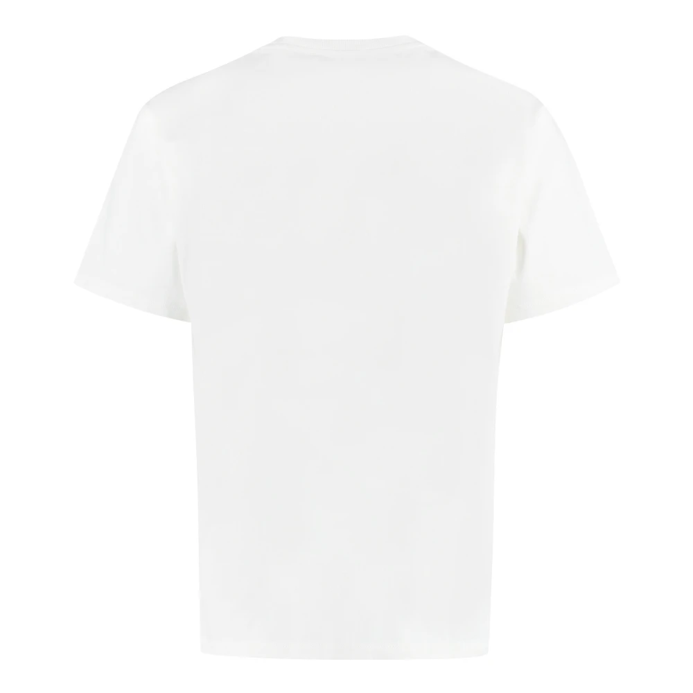 Maison Kitsuné Katoenen T-shirt met Patch Detail Beige Heren
