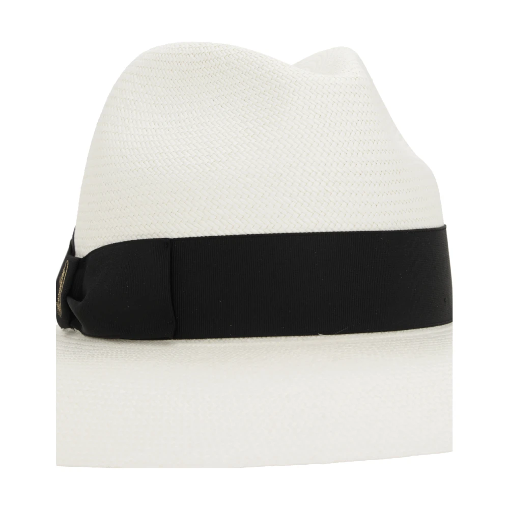 Borsalino Witte Panama Stro Sjaal White Dames