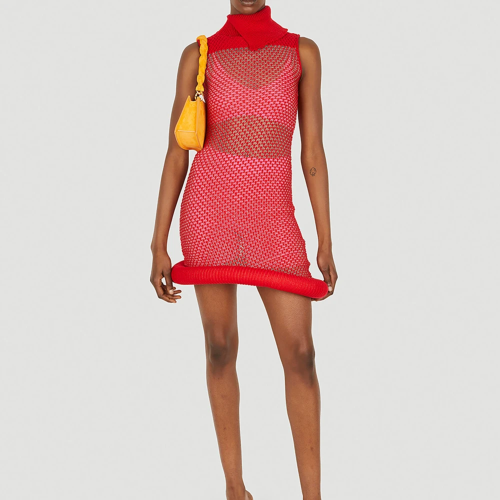 Louise Lyngh Bjerregaard Mesh Gebreide Jurk Red Dames