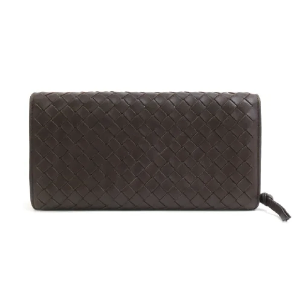Bottega Veneta Vintage Pre-owned Fabric wallets Brown Dames