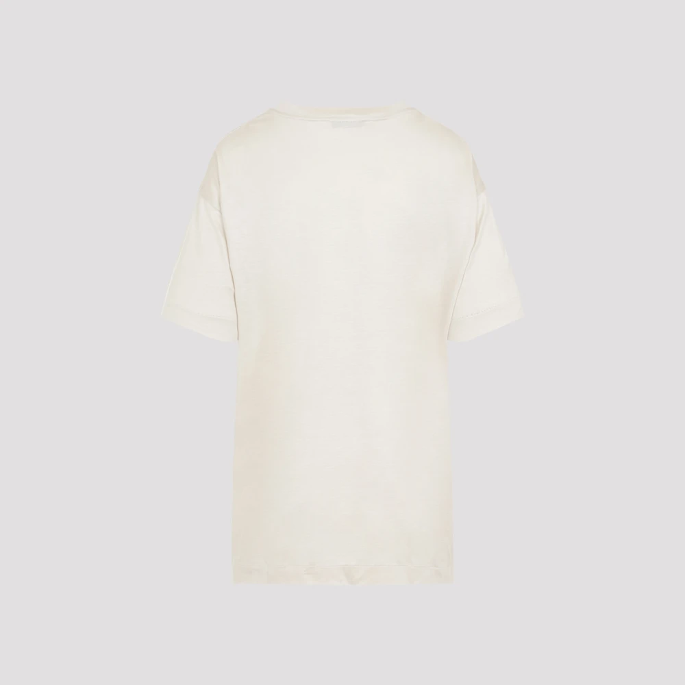 Lemaire Zijden T-shirt Korte Mouwen Wit White Dames