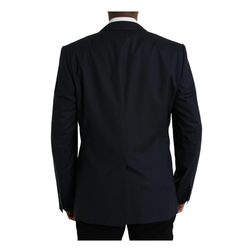 Dolce & Gabbana Donkerblauwe Wollen Blazer Blue Heren