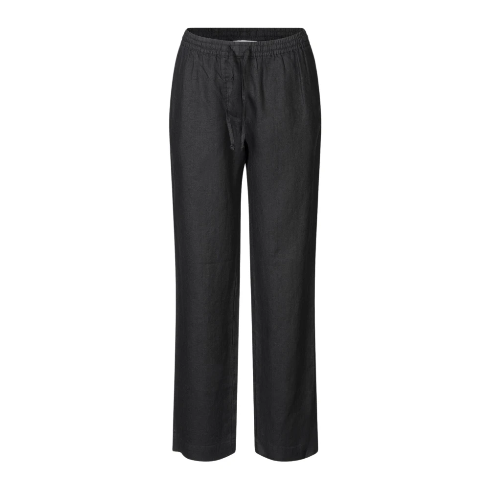 Samsøe Wijde Linnen Broek Black Dames